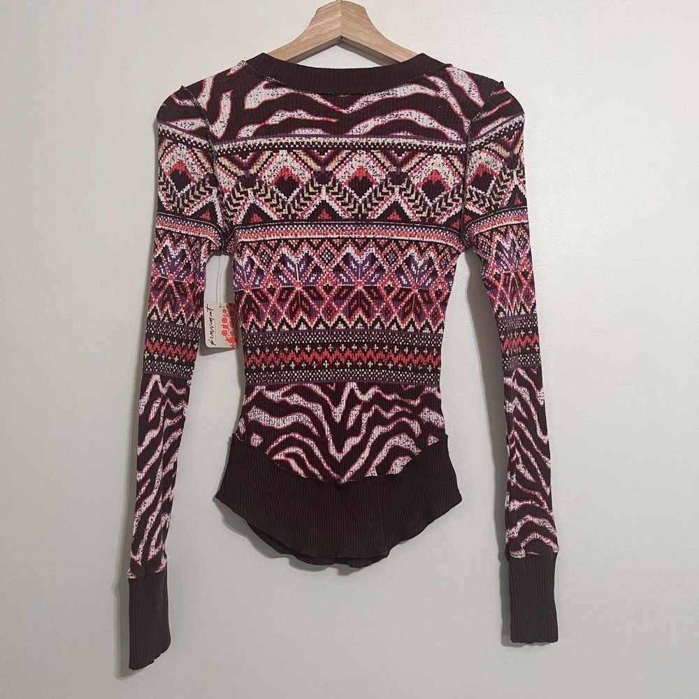 NWT Free People Movement Rally Printed Layer in Zebra Fairisle - Picture 7 of 9
